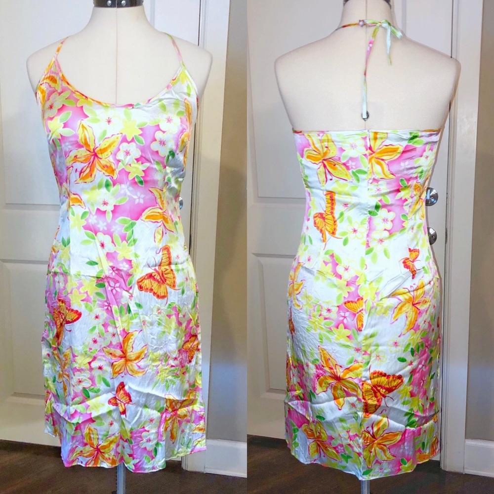 Vintage Lilly Pulitzer silk halter dress